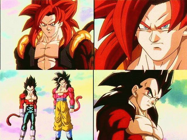 gogeta wallpaper. Vegeta Goku and Gogeta SSJ4.